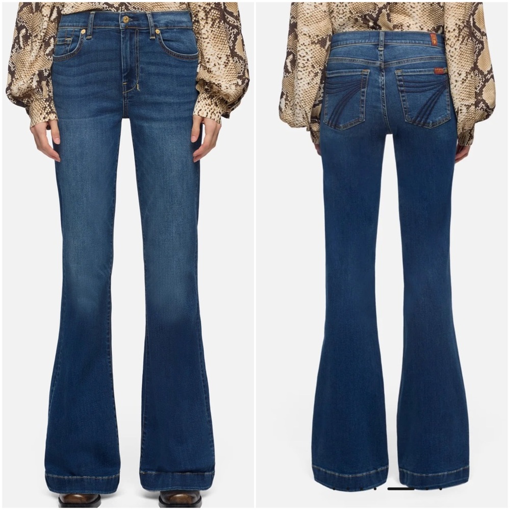7 for all mankind DOJO flare jeans in Slim Illusion: Medium Melrose Size 24